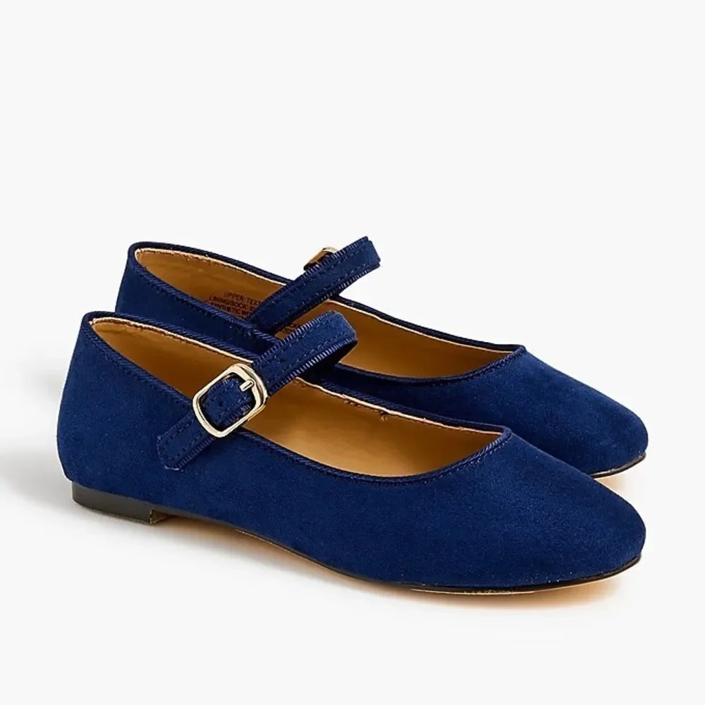 J.Crew Girls' Navy Blue Mary Jane Flats BS619 K6 9.5